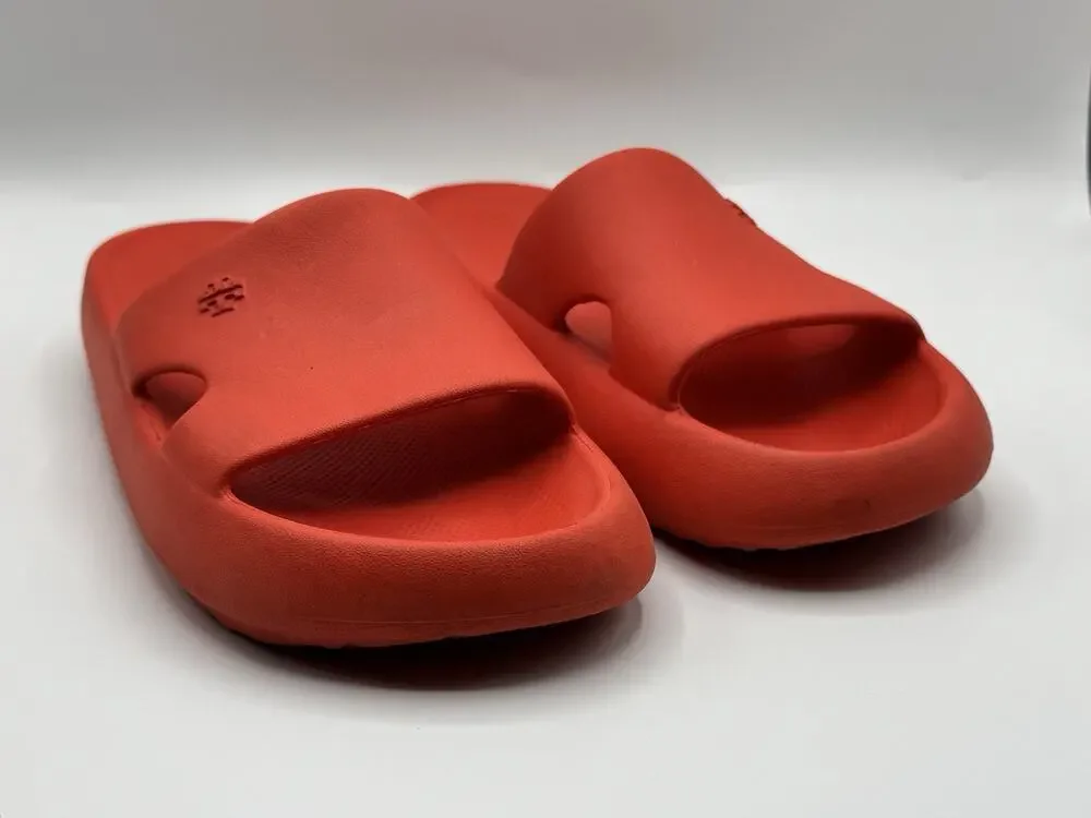 Tory Burch Shower Slide Eva Sandals in Red Poppy Size 9